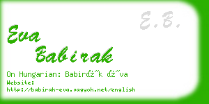 eva babirak business card